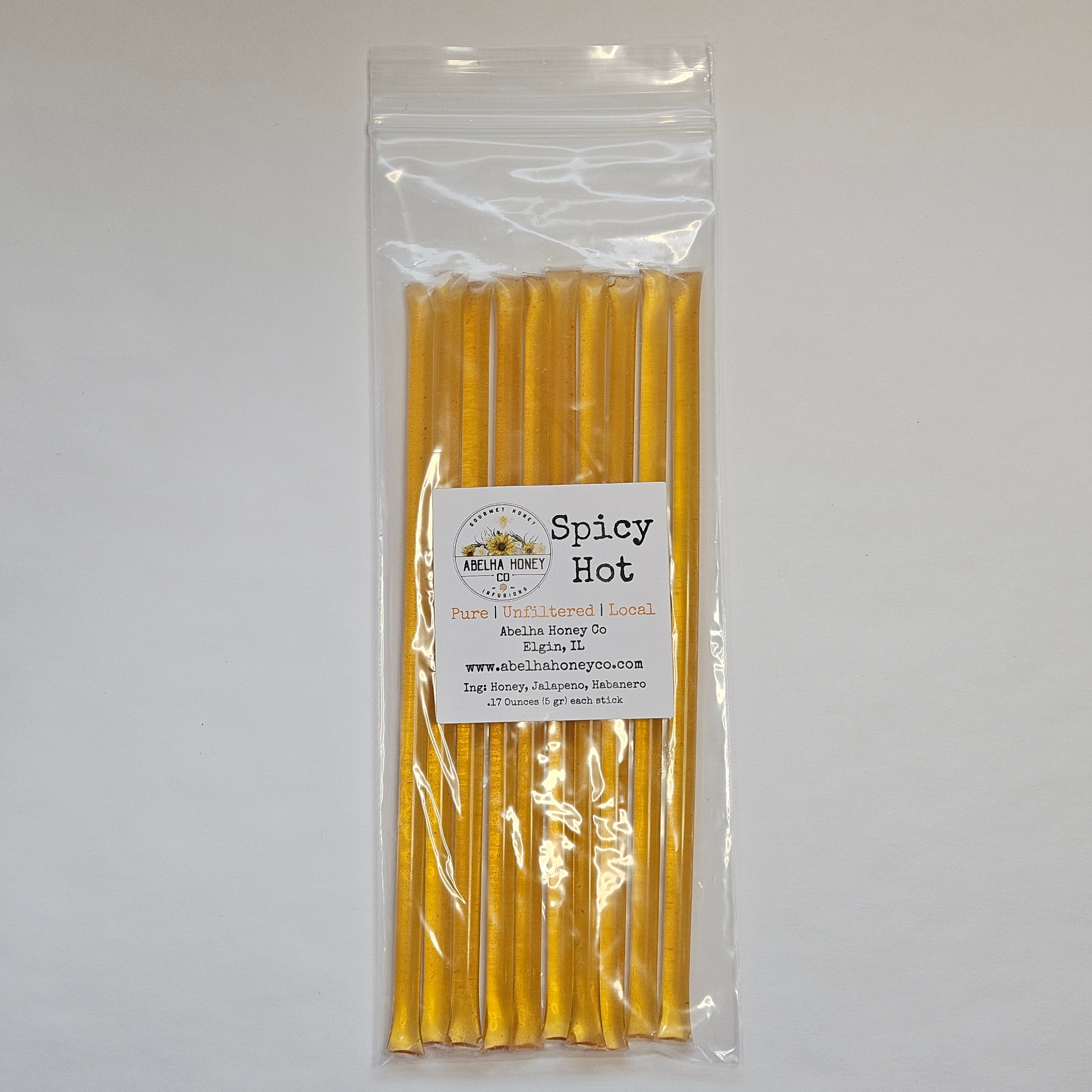 Spicy Hot Gourmet Infused Honey | Honey Sticks | Raw Pure Local | Artisan | Hand Crafted | Small Batches