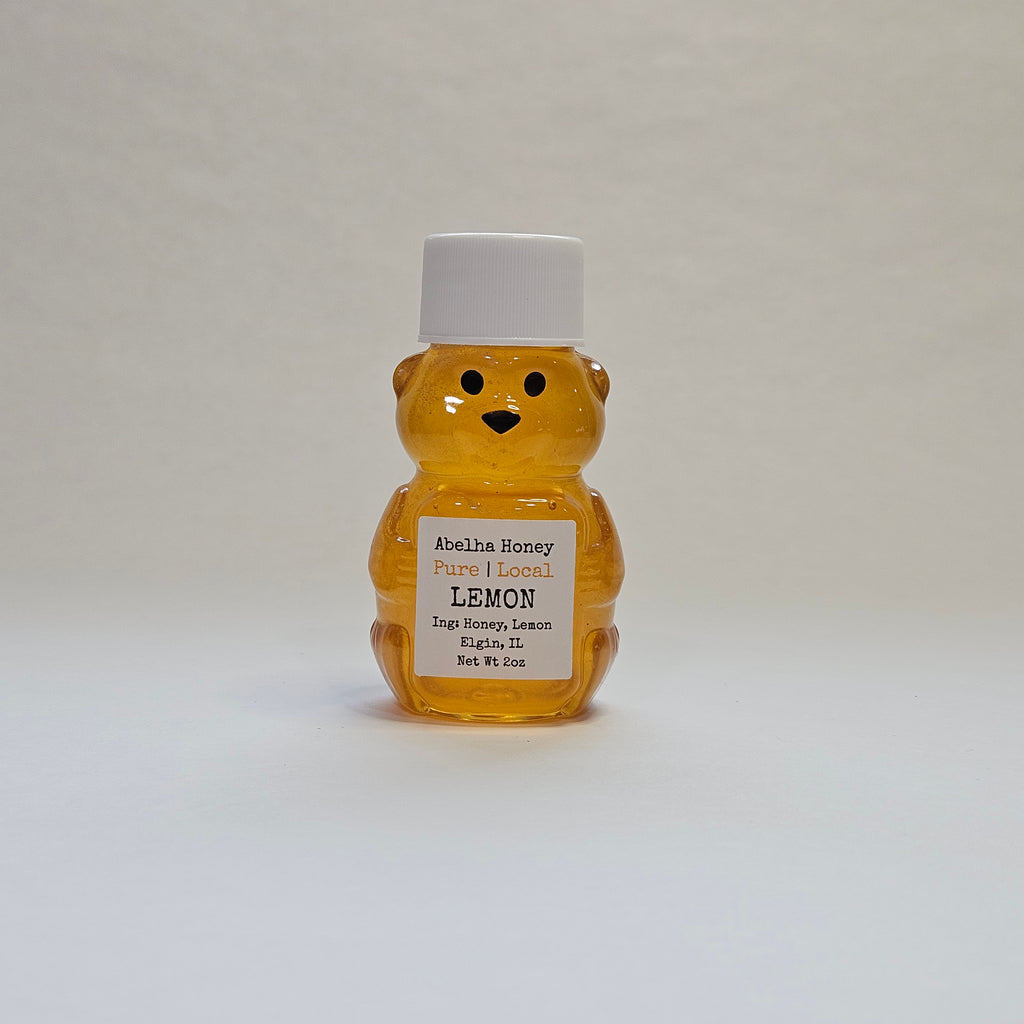 Lemon Gourmet Infused Honey | 2oz Mini Bear | Raw Pure Local | Culinary | Antioxidant | Digestive Aid | Small Batch