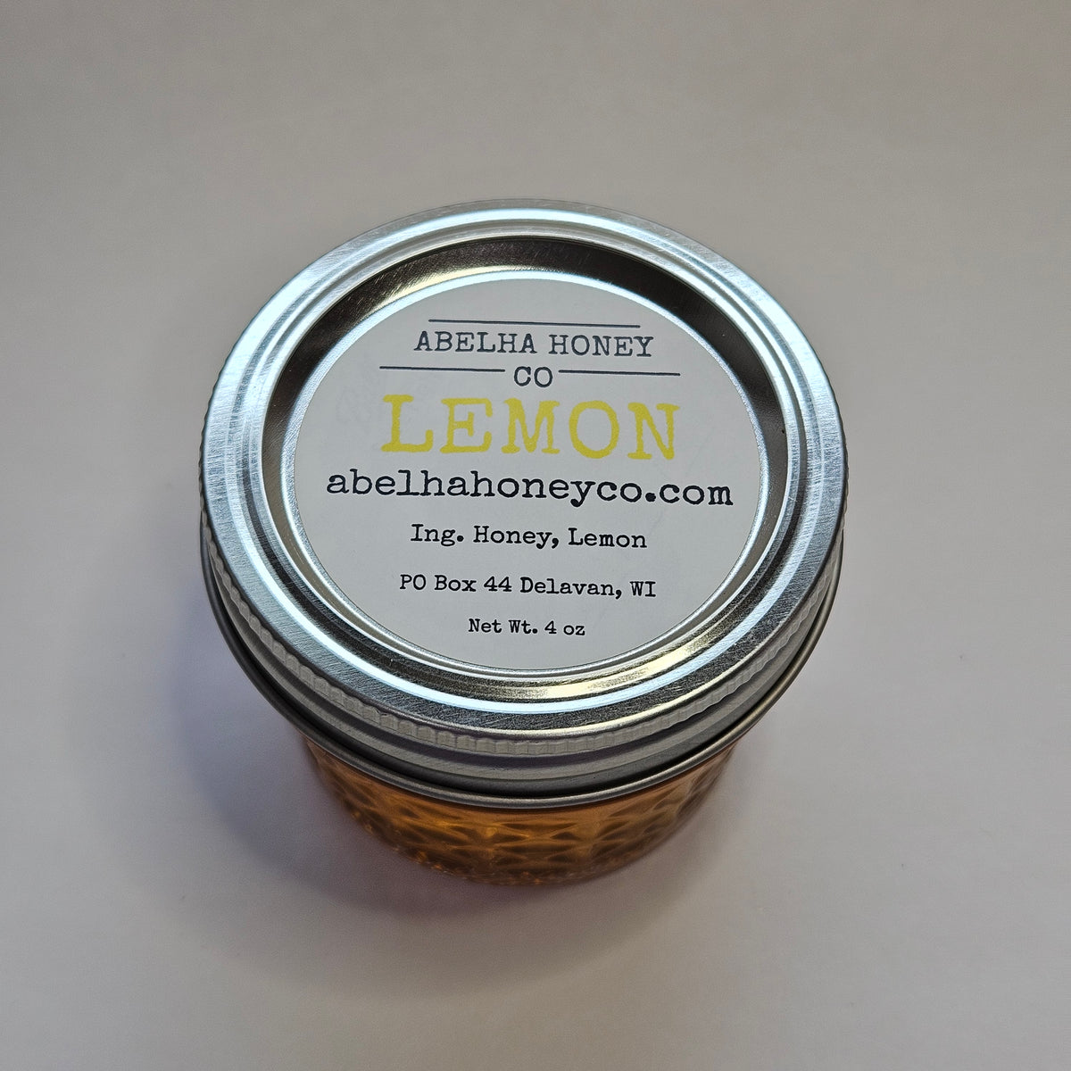 Lemon Gourmet Infused Honey | 4oz Glass Jar | Raw Pure Local | Culinary | Antioxidant | Digestive Aid | Small Batch