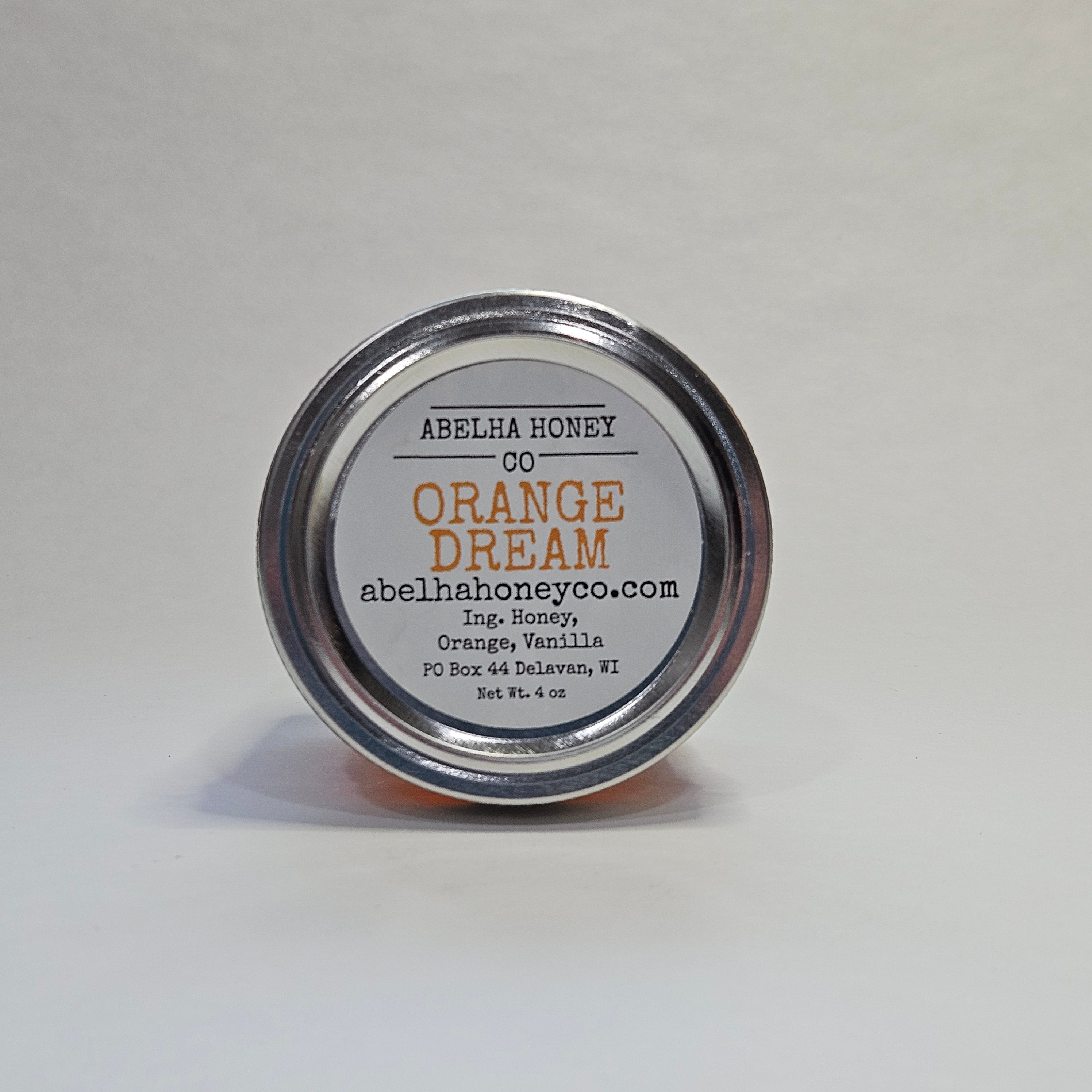 Orange Dreamsicle Gourmet Infused Honey | 4oz Glass Jar | Raw Pure Local | Citrus | Vanilla | Small Batch
