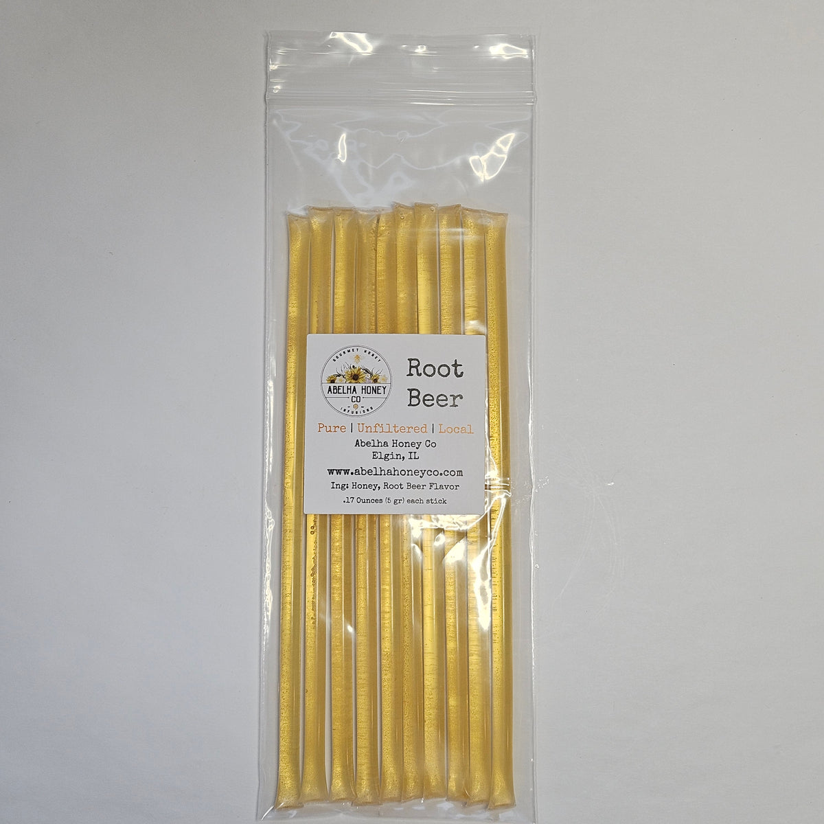 Root Beer Gourmet Infused Honey | Honey Sticks | Raw Pure Local | Artisan | Hand Crafted | Small Batch