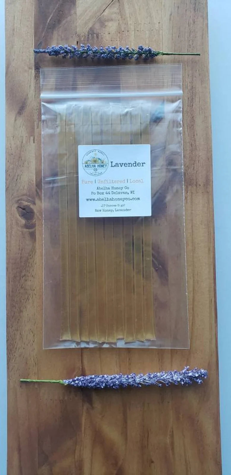 Lavender Gourmet Infused | Honey Sticks | Raw Pure Local | Organic | Artisan | Small Batch | Antioxidant image 1