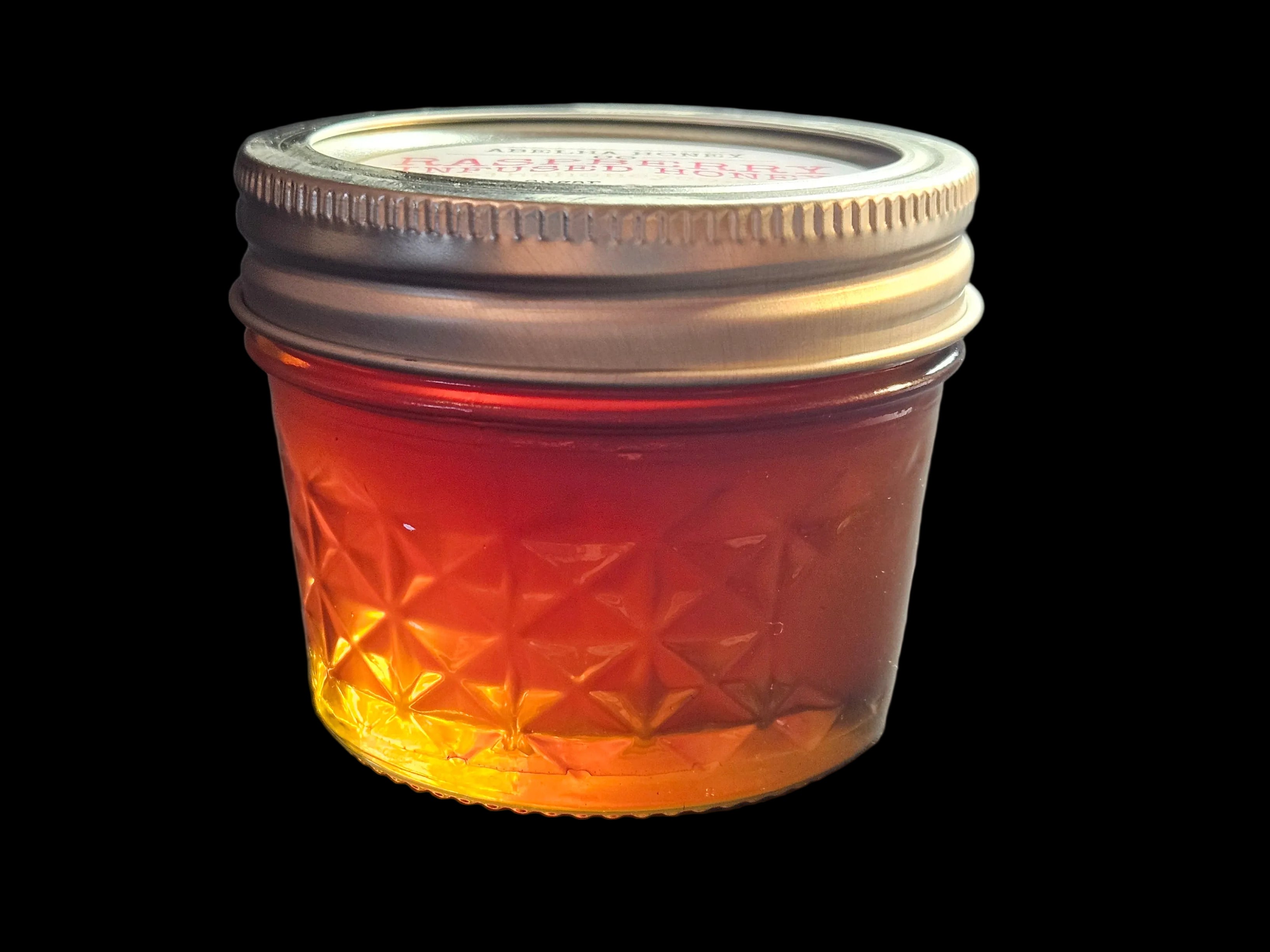 Raspberry Gourmet Infused Honey | 4oz Glass Jar | Raw Pure Local | Berry | Antioxidant | Small Batch