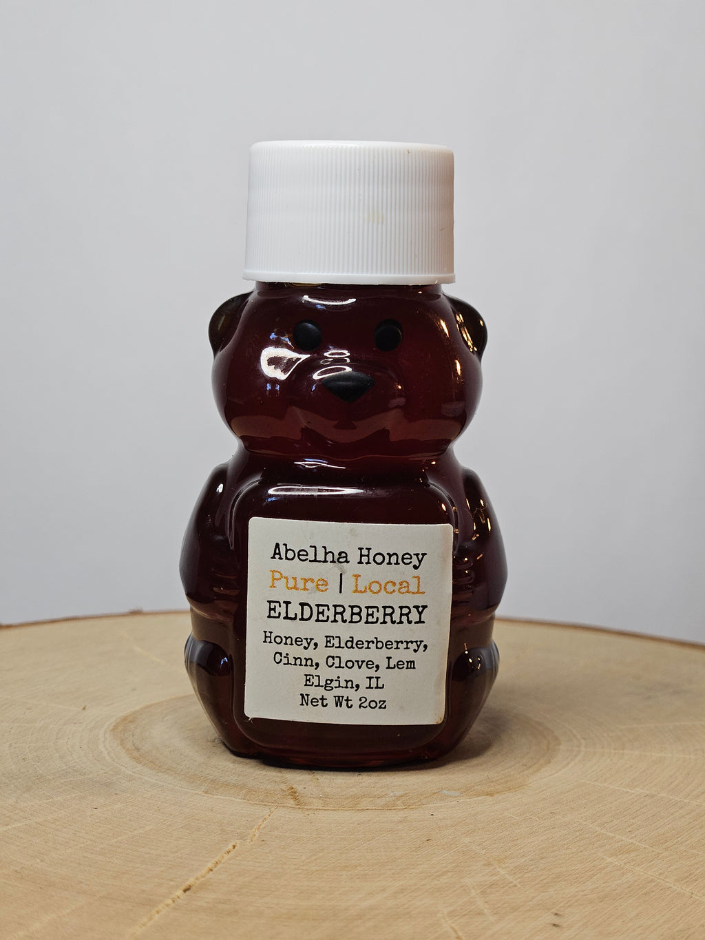 Elderberry Gourmet Infused Honey | 2oz Micro Bear | Raw Pure Local | Immune Support | Antioxidant | Small Batch
