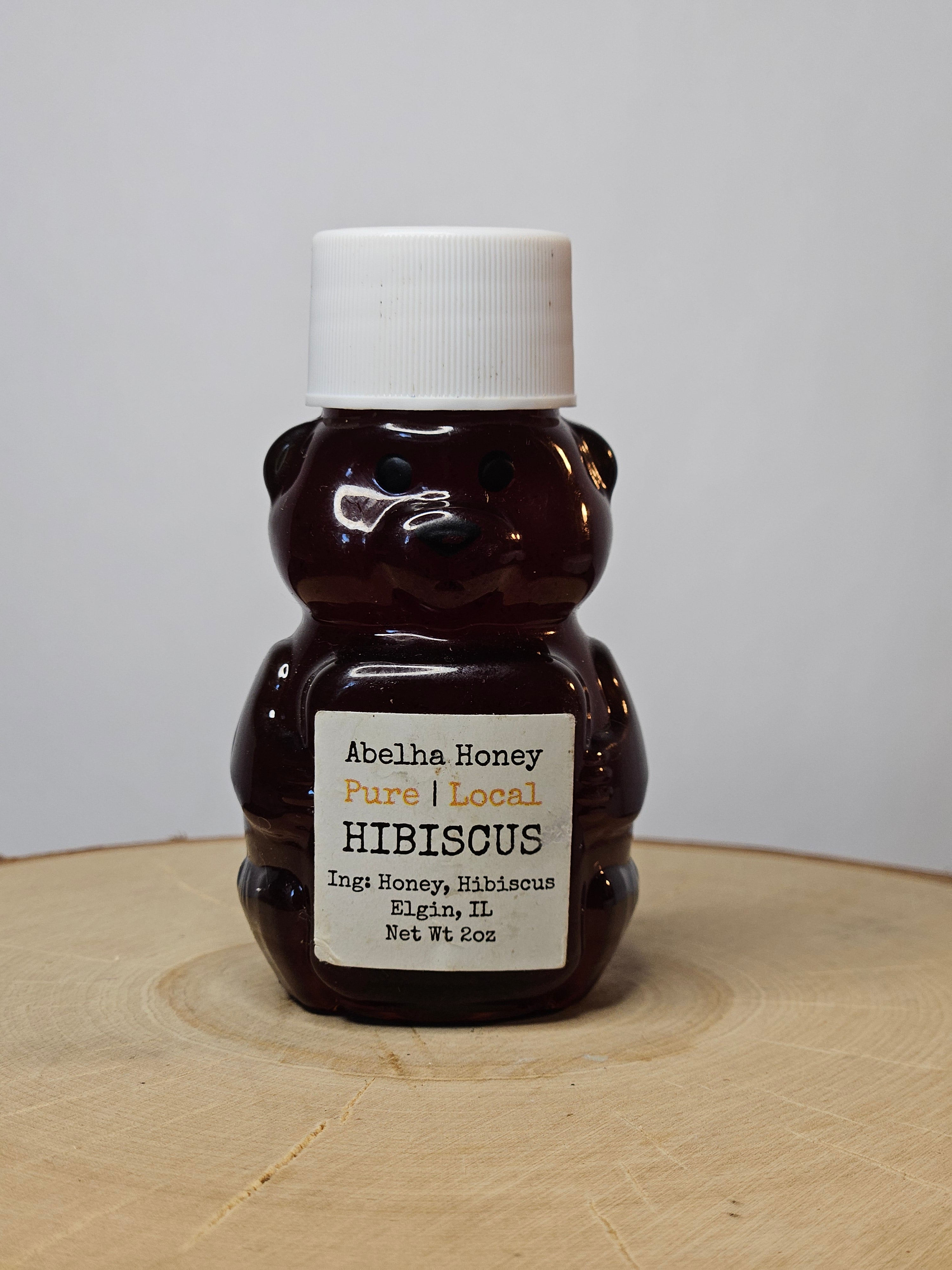Hibiscus Gourmet Infused Honey | 2oz Mini Bear | Raw Pure Local | Floral | Artisan | Antioxidant | Small Batches