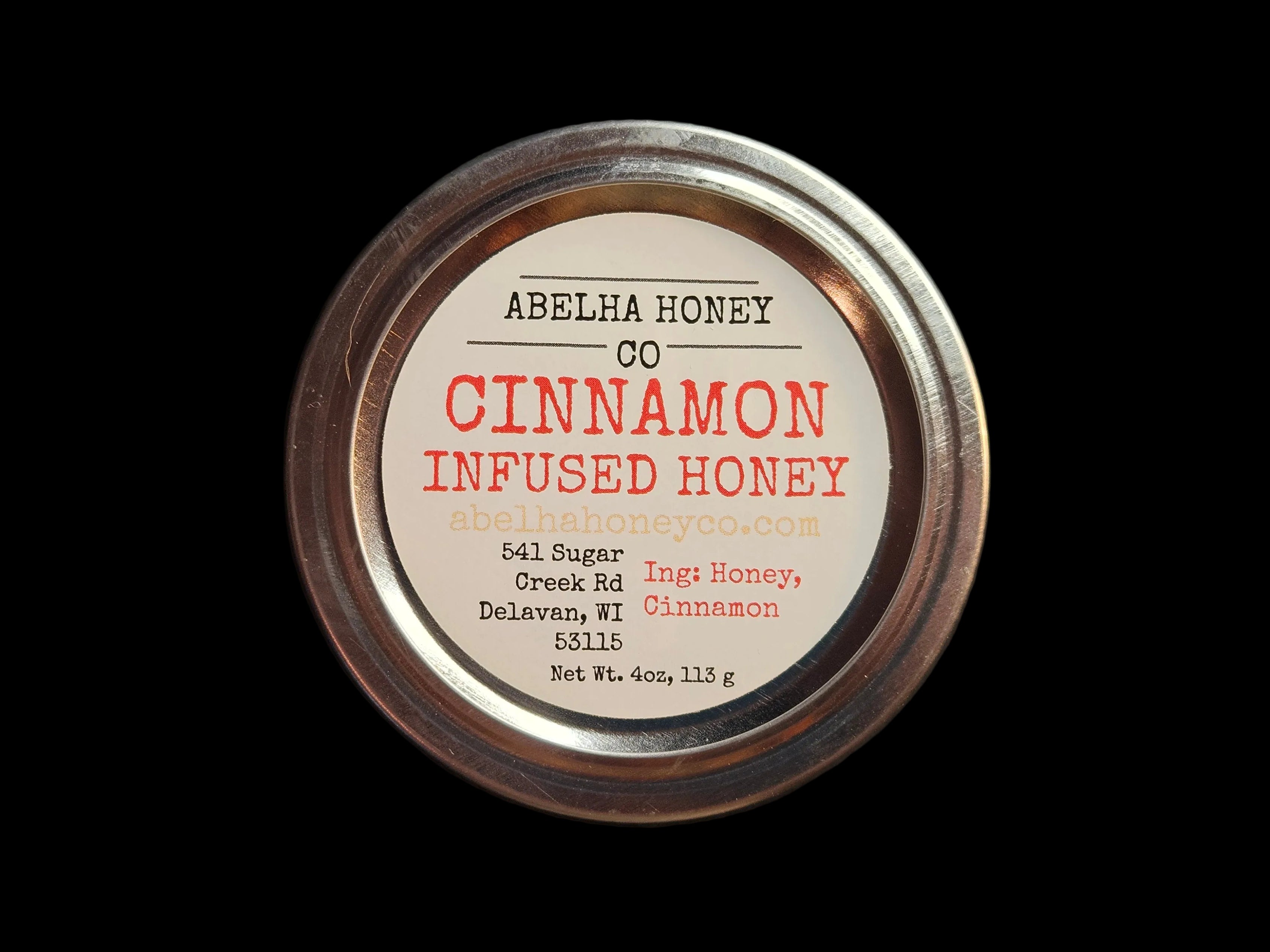 Cinnamon Gourmet Infused Honey | 4oz glass | Raw Pure Local | Artisan | Hand Crafted | Small Batch