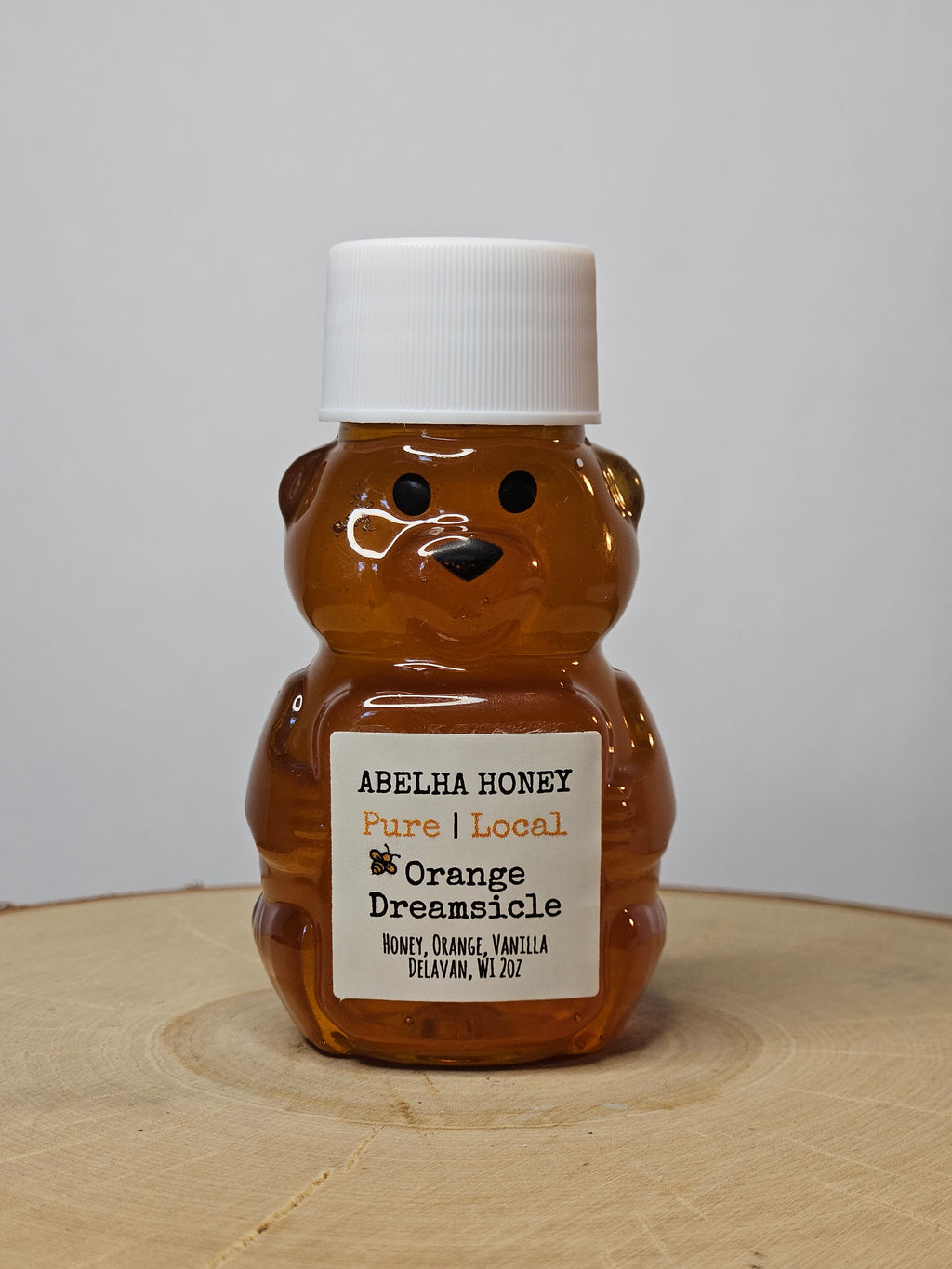Orange Dreamsicle Gourmet Infused Honey | 2oz Mini Bear | Raw Pure Local | Citrus | Vanilla | Small Batch | Flavored | Sustainable
