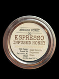 Espresso Gourmet Infused Honey | 4oz glass jar | Raw Pure Local | Dark Roast | Bold | Antioxidant | Small Batch