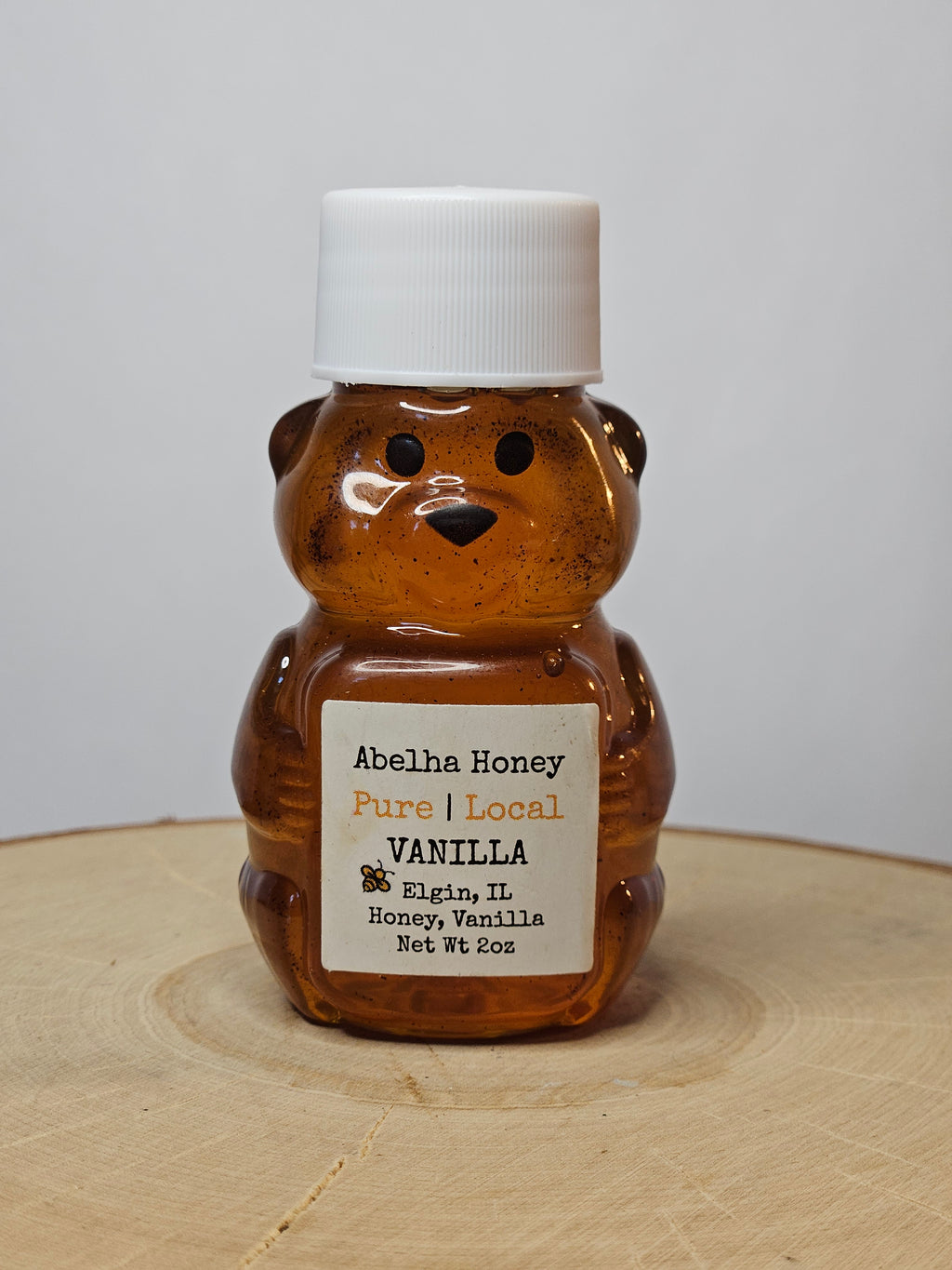 Vanilla Gourmet Infused Honey | 2oz Mini Bear | Raw Pure Local | Artisan | Vanilla Bean | Small Batch