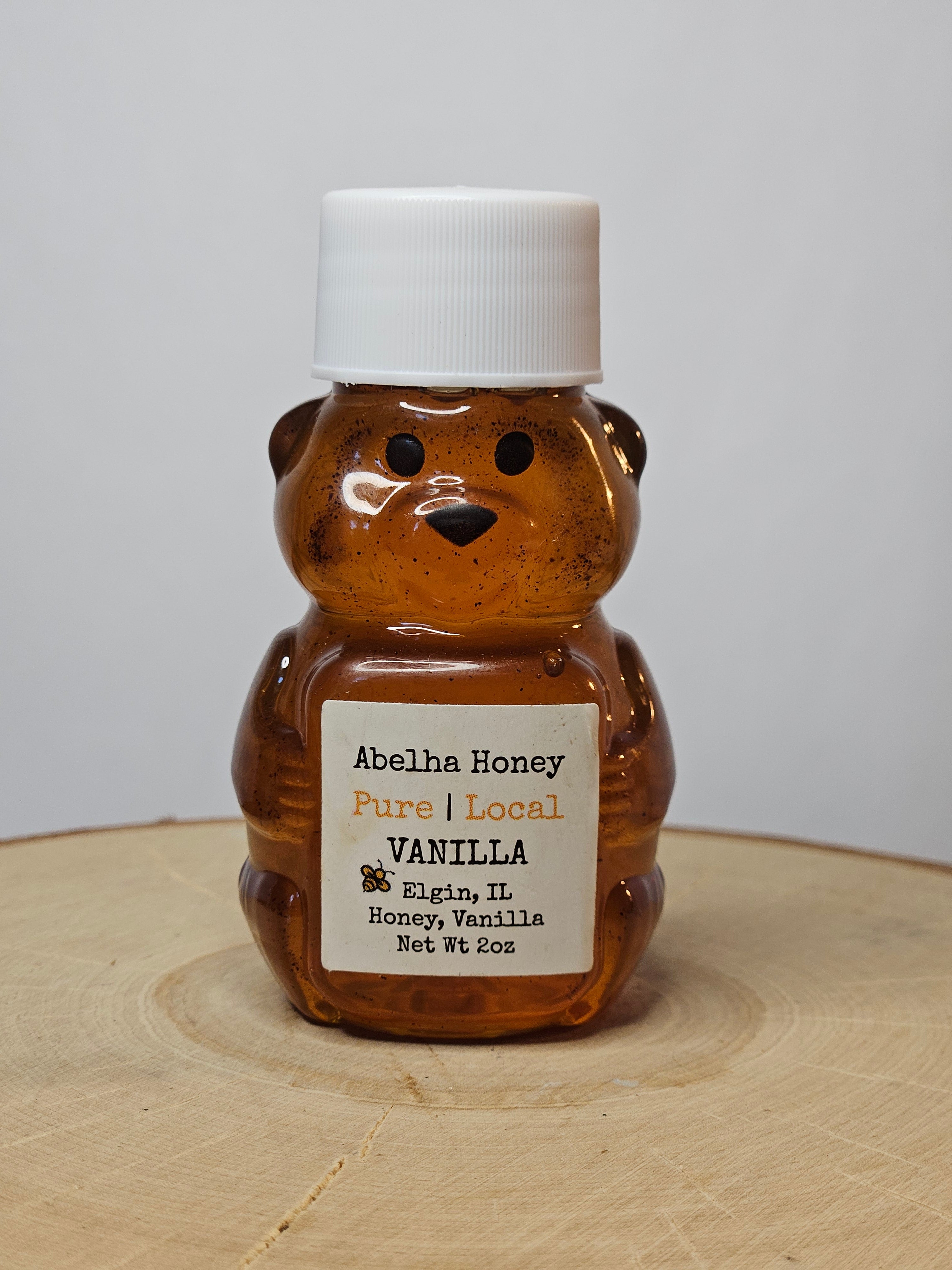 Vanilla Gourmet Infused Honey | 2oz Mini Bear | Raw Pure Local | Artisan | Vanilla Bean | Small Batch